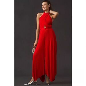 NWT ANTHROPOLOGIE Pleated Halter Neck Jumpsuit